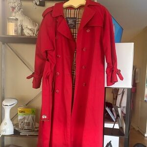 Burberry Scarlet Red Long Coat